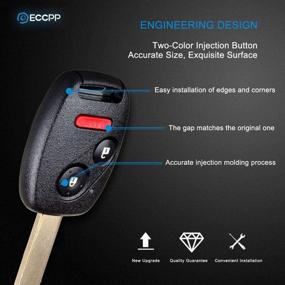 img 2 attached to 🔑 ECCPP брелок Honda Accord - Нерезанный бесключевой пульт дистанционного управления для автомобиля для Honda CR-Z, CRV, FIT, Insight, Accord Crosstour 2007-2015 гг. - 313.8МГц MLBHLIK-1T (набор из 2)