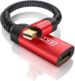 img 2 attached to 🔴 Мини-адаптер с высоким разрешением DisplayPort к HDMI - 4K 60 Гц, совместимый с Thunderbolt 2 - для Surface Pro, MacBook, iMac, монитора, телевизора, проектора (красный)