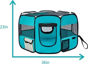 img 2 attached to 🐇 BOOBUNNY Pet Playpen - Portable Foldable Kennel Pen with Free Carrying Case, Travel Collapsible Bowl, Indoor/Outdoor Water-Resistant Design, Removable Shade Cover, Pre-Delivery Room