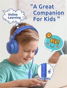 img 1 attached to Premium A66 Kids Headphones by gorsun: 85dB/94dB Volume Limited, HD Mic, Audio Sharing, Foldable, Adjustable, Over-Ear - Blue