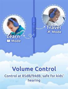 img 3 attached to Premium A66 Kids Headphones by gorsun: 85dB/94dB Volume Limited, HD Mic, Audio Sharing, Foldable, Adjustable, Over-Ear - Blue