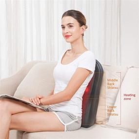 img 3 attached to Portable Cordless Shiatsu Back Massager with Heat by Snailax - 🌡️ Kneading Massage Cushion Pad to Relieve Muscle Soreness at Home or Office