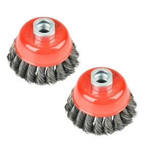 img 4 attached to ET018V 2 Pack 3 Inch Twisted Knotted Cup Brush With 5/8&#34
