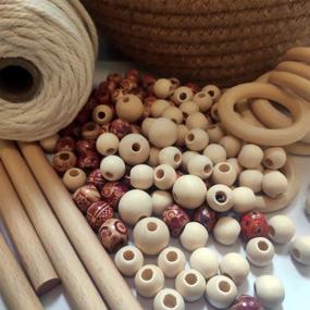 img 2 attached to Macrame Cord Kits 3mm 109 Yards Natural Cotton Macrame Rope 119pcs Wood Beads | Handmade Rope for Wall Hangings, Home Decor DIY | Ideal for Plant Hangers, Crafts, Knitting