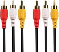 🔌 high-quality 65 ft rca to rca audio video cable, composite cord for tv, dvd, vcd, and more - enhanced seo logo