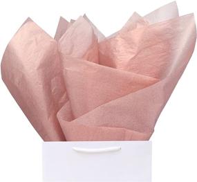 img 4 attached to 🌹 NICROHOME Rose Gold Metallic Blush Tissue Paper - 50 Sheets, 20× 28 Inch: Perfect for Birthdays, Weddings, Celebrations, and Crafts!