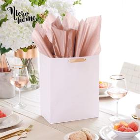 img 1 attached to 🌹 NICROHOME Rose Gold Metallic Blush Tissue Paper - 50 Sheets, 20× 28 Inch: Perfect for Birthdays, Weddings, Celebrations, and Crafts!