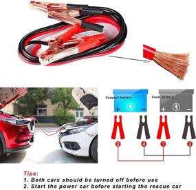 img 2 attached to 🚗 CELYND Car Emergency Kit - Roadside Assistance with Jumper Cables, First Aid Kit, Road Flares, Tire Pressure Gauge, Reflective Warning Triangle, Safety Hammer & More - Essential Car Accessories Tool