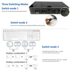 img 1 attached to 💻 Efficient 4K HDMI USB KVM Switch for Easy Computer Sharing, with Keyboard Hotkey Switch