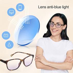 img 2 attached to Leaead Blue Light-Blocking Reading Glasses with BluErase Lens, 👓 Square Frame - Anti-Eyestrain, UV Protection for Computer/Phones - Unisex