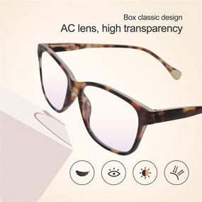 img 3 attached to Leaead Blue Light-Blocking Reading Glasses with BluErase Lens, 👓 Square Frame - Anti-Eyestrain, UV Protection for Computer/Phones - Unisex