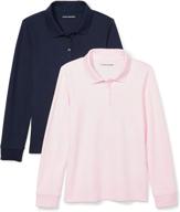 👚 2 pack long sleeve interlock girls' clothing for tops, tees & blouses by amazon essentials logo