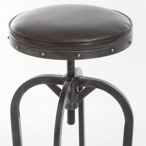 img 3 attached to 🪑 Brown Gunner Swivel Iron Barstool by Christopher Knight Home