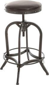 img 4 attached to 🪑 Brown Gunner Swivel Iron Barstool by Christopher Knight Home