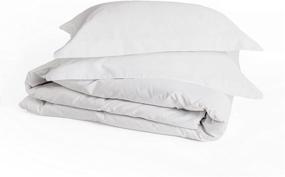 img 2 attached to 🛏️ Peru Pima 415 TC Percale Duvet Cover Set - King/Cal King, White - 100% Peruvian Pima Cotton