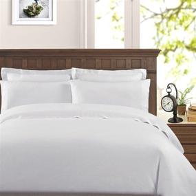 img 4 attached to 🛏️ Peru Pima 415 TC Percale Duvet Cover Set - King/Cal King, White - 100% Peruvian Pima Cotton