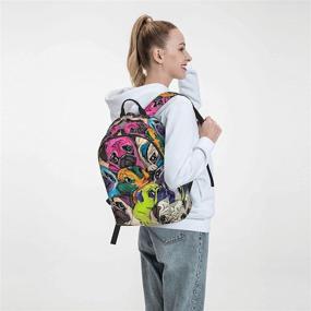 img 3 attached to FeHuew Backpack Colorful Backpack Shoulder Backpacks and Laptop Backpacks