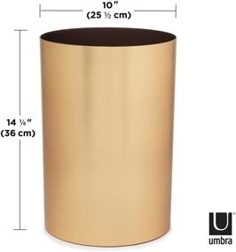 img 3 attached to 🗑️ Umbra Metalla Trash Can: Stylish 4.5 Gallon (17L) Capacity in Elegant Matte-Brass Color