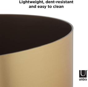 img 2 attached to 🗑️ Umbra Metalla Trash Can: Stylish 4.5 Gallon (17L) Capacity in Elegant Matte-Brass Color