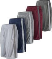 men's quick dry athletic shorts - set of 4 workout basketball shorts for gym, running logo