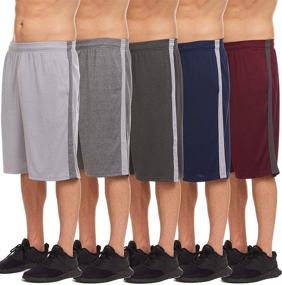 img 2 attached to Men's Quick Dry Athletic Shorts - Set of 4 Workout Basketball Shorts for Gym, Running