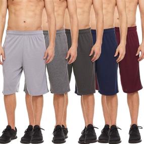 img 1 attached to Men's Quick Dry Athletic Shorts - Set of 4 Workout Basketball Shorts for Gym, Running