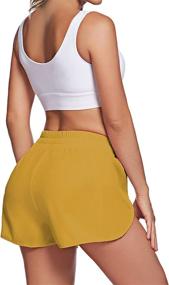 img 1 attached to 🏃 LaLaLa Women's Workout Shorts: Quick-Dry Athletic Elastic Waist Running Shorts with Zip Pocket & Liner