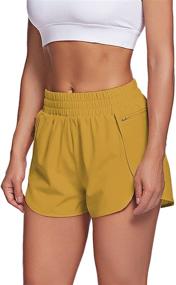 img 4 attached to 🏃 LaLaLa Women's Workout Shorts: Quick-Dry Athletic Elastic Waist Running Shorts with Zip Pocket & Liner