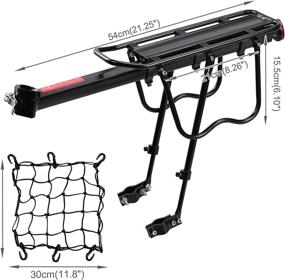 img 2 attached to 🚴 Voilamart Quick Release Rear Bike Rack - Universal Aluminum Alloy Bicycle Cargo Rack - Adjustable Bike Luggage Carrier with Net - 115 lbs Load Capacity