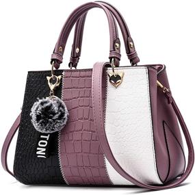 img 4 attached to Linno Fashion Crocodile Handbags for Women: Shoulder Bags, Wallets, and Satchels