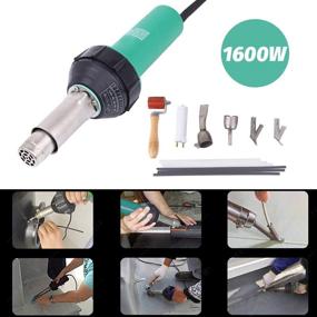 img 3 attached to Adjustable Temperature Hot Air Plastic Welding Gun with 1600W Power, Ideal 🔥 for TPO PVC Welding - Includes Welding Speed Nozzle, Roller Rod, Carrying Case