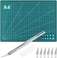 aocoswei self healing cutting mat & craft knife set: 9x12 double-sided 5-ply mats for crafts, art, sewing, scrapbooking & school supplies in green logo