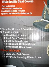 img 1 attached to 🐆 Pilot Automotive SC-5020 Leopard Trim Combo Kit: Stylish & Protective Low Back Seat Covers