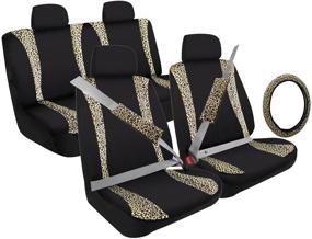 img 3 attached to 🐆 Pilot Automotive SC-5020 Leopard Trim Combo Kit: Stylish & Protective Low Back Seat Covers