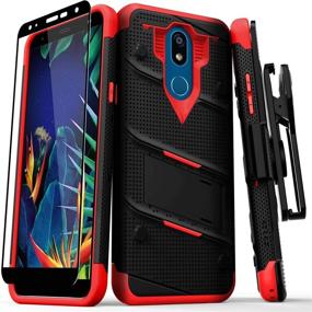 img 4 attached to 📱 ZIZO Bolt Series LG K40 Case: Military-Grade Drop Protection with Kickstand Bundle and Belt Clip Holster - LG Harmony 3 Case in Black and Red