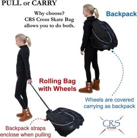 img 3 attached to 🎒 CRS Cross Skate Bag: The Ultimate Convertible Backpack-Rolling Bag with Wheels for Skating Enthusiasts - Ideal for Figure Skating, Roller Skating, Quad Skaters, Ice Skating, and Inline Skates