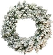 🎄 flocked green artificial christmas tree wreath by puleo international logo