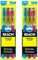 🪥 reach crystal clean firm toothbrush 3 pack - total of 6 brushes (pack of 2) logo