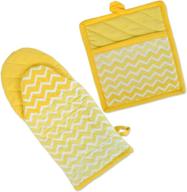 🌻 dii 100% cotton chevron kitchen set in trendy yellow логотип