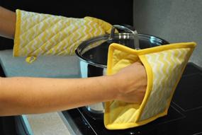 img 2 attached to 🌻 DII 100% Cotton Chevron Kitchen Set in Trendy Yellow