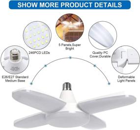 img 2 attached to 💡 Exulight Warm Daylight Deformable Warehouse Light - (1 Pack)