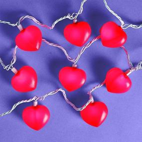 img 2 attached to 💖 Valentine Heart Shaped String Lights Set - 8 Feet Long with 10 Hearts (2 Inches each) - Ideal for Classroom, Parties, and Valentine's Day Decor - Supplies for Valentine's Day Party