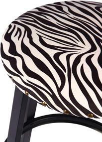 img 1 attached to 🦓 GIA 24-Inch Counter Height Round Metal Bar Stools, Zebra Print Linen Upholstery, Set of 2 - Black