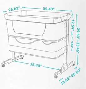 img 1 attached to 👶 Adjustable Bedside Crib for Baby Girl or Boy, Portable 3-in-1 Sleeper Crib with Mosquito Net for Newborn Baby in Deep Khaki