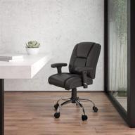 🪑 flash furniture hercules series big & tall 400 lb. rated black leathersoft ergonomic task office chair with chrome base and adjustable arms: a perfect blend of comfort, durability, and style logo