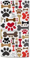 hgod designs cute cartoon dog paw and bone hand towels – lovely & adorable footprint soft hand towel for bathroom, kitchen, yoga, gym – decorative towels 15″x30″ logo