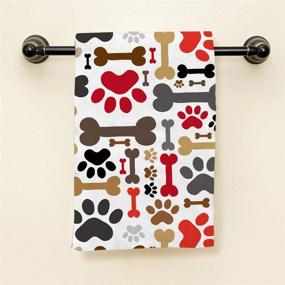 img 2 attached to HGOD DESIGNS Cute Cartoon Dog Paw and Bone Hand Towels – Lovely & Adorable Footprint Soft Hand Towel for Bathroom, Kitchen, Yoga, Gym – Decorative Towels 15″X30″