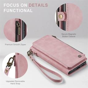 img 1 attached to 🌸 High-Quality Defencase Samsung Galaxy S21 Ultra Wallet Case in Rose Pink - Stylish Design with Magnetic Flip, Lanyard Strap, and Card Holder