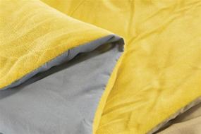 img 2 attached to 🌞 GrandLinen 7 Piece Queen Size Micromink Velvet Comforter Set - Solid Sunshine Yellow/Light Grey. Cozy Bedding with Accent Pillows and Bed Skirt for a Warm and Stylish Bedroom