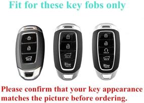 img 3 attached to 🔑 Silver Cajek TPU Key Fob Cover with Keychain for Hyundai 2019-2021: Kona, Santa Fe, Palisade, Elantra GT, Veloster - 3/4 Buttons Smart Remote Control